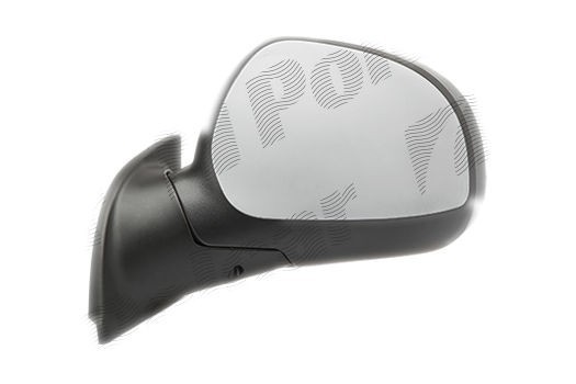 Oglinda exterioara Citroen C3 (Fc), 07.2005-12.2010, partea Stanga, culoare sticla crom, sticla convexa, carcasa grunduita, cu incalzire, ajustare el