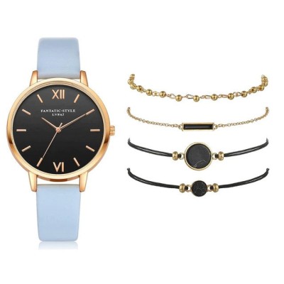 Set ceas de dama Lupai albastru cu 4 bratari foto