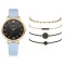 Set ceas de dama Lupai albastru cu 4 bratari