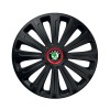 Set 4 capace roti Negre Cu Inel Rosu Trend R14 Compatibil Cu Skoda, Autohelix MSA
