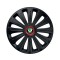 Set 4 capace roti Negre Cu Inel Rosu Trend R14 Compatibil Cu Skoda