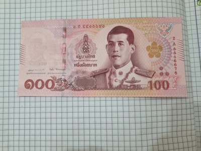 bancnota thailanda 100 b 2018 foto