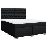 Cumpara ieftin Pat box spring cu saltea, negru, 180x200 cm, catifea