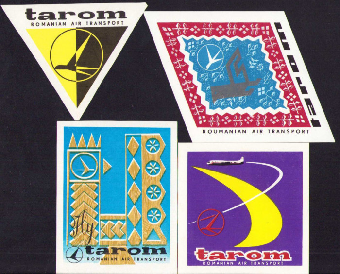 HST A181 Lot 4 etichete TAROM Rom&acirc;nia comunistă
