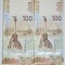 2 bancnote consecutive 100 ruble 2015 Rusia, Crimea&#039;s Reunification with Russia, P#275, unc