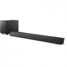 Soundbar Philips TAB5305/10, 2.1 Ch, 70W, Bluetooth, Subwoofer wireless, Negru