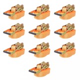 VidaXL Chingi fixare cu clichet, 10 buc, 2 tone, 8m x 50mm, portocaliu