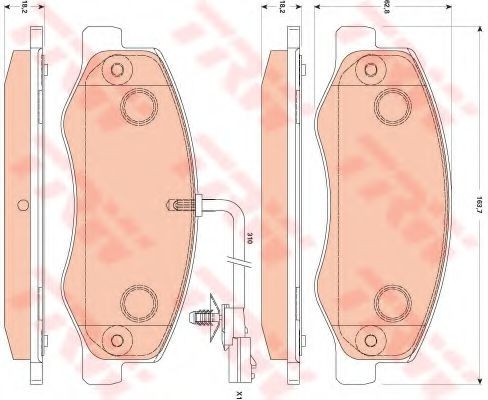 Set placute frana,frana disc RENAULT MASTER III caroserie (FV) (2010 - 2016) TRW GDB1885
