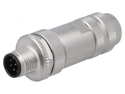 Conector M12 Mufă Tată 8 Pinuri Ecranat Aurit IP67 30V foto