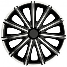 Set 4 Buc Capace Roti Argo Nero Silver &amp; Black 14&quot; 44855