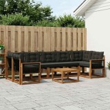 Cumpara ieftin Set de canapele de exterior 8 buc. 7-Locuri Natural si Negru
