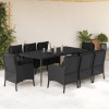 VidaXL Set mobilier de grădină cu perne, 9 piese, negru, poliratan 3211926