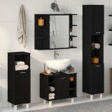 vidaXL Set de mobilier pentru baie 4 pcs Negru 30 x 30 x 179,5 cm 3333047