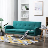 vidaXL Canapea de 3 persoane, material textil, verde