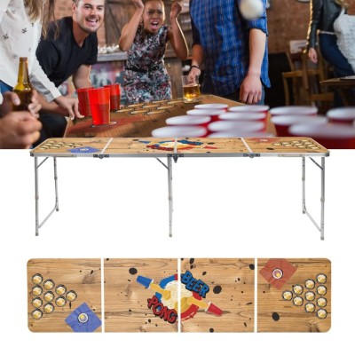 HI Masă Beer Pong pliabilă, 240x60x55 cm, MDF și aluminiu foto