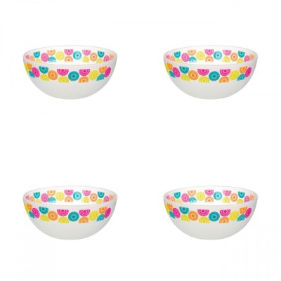 Set boluri, 4 piese, 400 ml, Plastic, Alb foto
