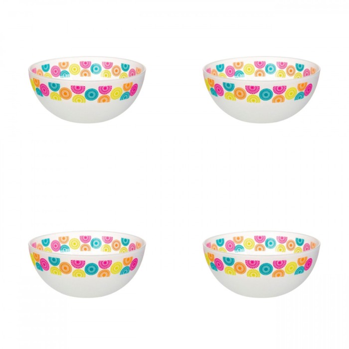 Set boluri, 4 piese, 400 ml, Plastic, Alb