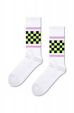 Happy Socks sosete Checked Stripe Sneaker Sock culoarea alb