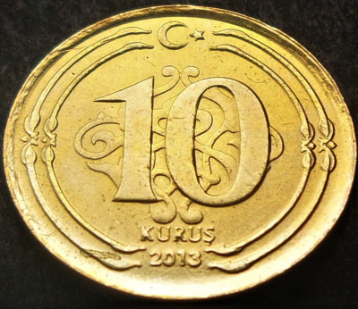 Moneda 10 KURUS - TURCIA, anul 2013 *cod 1824 = UNC foto