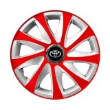 Set 4 capace roti 14 inchi R14 Drift Rosu-Gri, Compatibil cu Toyota