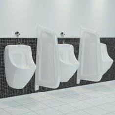 vidaXL Paravan protecție pisoar cu montaj &icirc;n perete alb ceramică