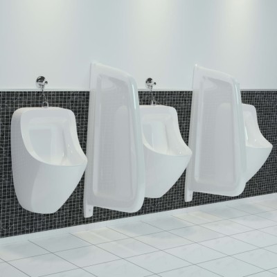 vidaXL Paravan protecție pisoar cu montaj &amp;icirc;n perete alb ceramică foto