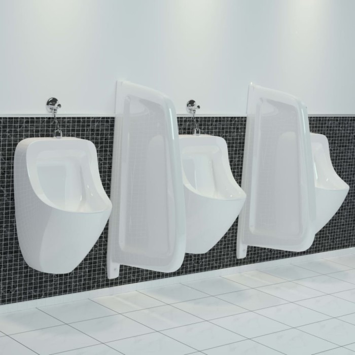 vidaXL Paravan protecție pisoar cu montaj &icirc;n perete alb ceramică