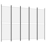 Cumpara ieftin Paravan de camera cu 5 panouri, Alb, 250 x 180 cm, textil