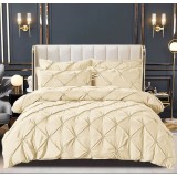 Lenjerie pat dublu cu pliuri,bumbac finet,6 piese,crem-A123