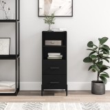vidaXL Servantă, negru, 34,5x34x90 cm, lemn compozit