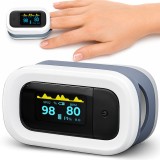 Pulsoximetru Digital Profesional pentru Deget, Linomag&reg;, Ecran OLED, Masurare Rapida si Precisa SpO2 si Puls (BPM), Afisaj Color, Oprire Automata, Alb