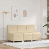 Cumpara ieftin Unitate Sofa Modulara Fara Brate 3 buc. Crem tesatura