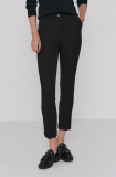 United Colors of Benetton Pantaloni femei, culoarea negru, model drept, medium waist