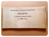 H71-Ungaria URLAPOK 1916- Diviziunea statistica agricola a muncii și a concediilor ca parte a rapoartelor economice din anul 1916-Budapesta