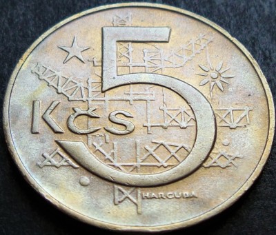 Moneda 5 COROANE - RS CEHOSLOVACIA, anul 1968 * cod 1629 B foto