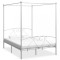 vidaXL Cadru de pat cu baldachin, alb, 140 x 200 cm, metal 284429