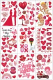 Set de 8 foi cu autocolante pentru Valentine&#039;s Day Bdecoll, hartie, rosu, 144 piese