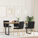 VidaXL Scaune de bucătărie, 4 buc., negru, material textil