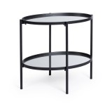 Masuta cafea otel negru sticla Jens 64x44x55,5h