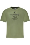 U.S. Grand POLO Tricou barbati cu imprimeu din bumbac, regular fit, verde