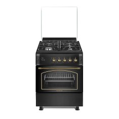 Aragaz rustic 4 arzatoare gaz, Cuptor pe gaz, 60x60cm, Studio Casa SIERRA VIVA , Rotisor, Grill gaz, Ventilatie Turbo, gratare fonta, culoare antracit