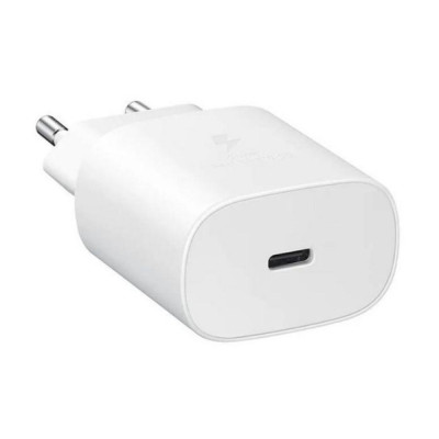 Incarcator la retea cu port USB tip C, Samsung EP-TA800EWE Super Fast Charging, 5V 3A, maxim 25W, alb foto