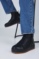 Medicine tenisi de piele barbati, culoarea negru