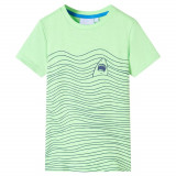 Tricou pentru copii, verde neon, 104, vidaXL