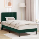 vidaXL Cadru de pat cu headboard Verde &icirc;nchis 80 x 200 cm Catifea 42027627