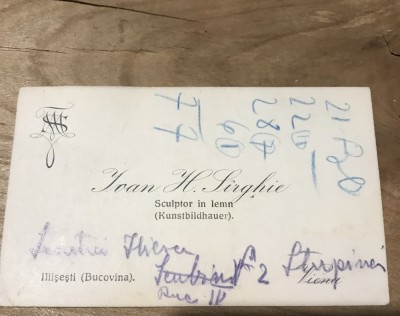 (2) Act Carte de vizita Ioan Sarghie foto