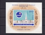 ROMANIA 1993 LP 1313 EXPOZITIA MONDIALA DE FILATELIE POLSKA 93 COLITA MNH