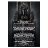 Poster Infografic Game of Thrones, Harta Westeros si Case, Carton 250g, A4