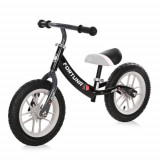 Bicicleta de echilibru Lorelli, Fortuna Air, 2-5 Ani, 12 inch, anvelope cu camera, jante cu leduri, Grey &amp; Black