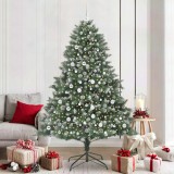 vidaXL Brad de Crăciun artificial cu 300 LED Verde 140 x 140 x 210 cm 3395250
